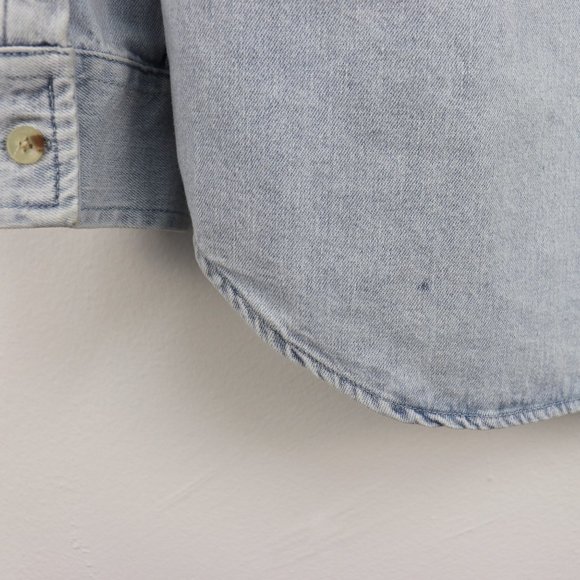 NWT ROLLA'S Slouch Denim Shirt in Bleach Blue XS - Picture 7 of 8